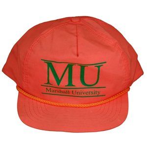 Vintage Marshall University Speedway Soft Polyester Snapback Hat Cap Pink #2